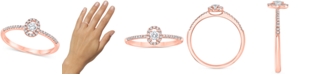 Macy's Diamond Halo Engagement Ring (1/4 ct. t.w.) in 14k White, Yellow or Rose Gold